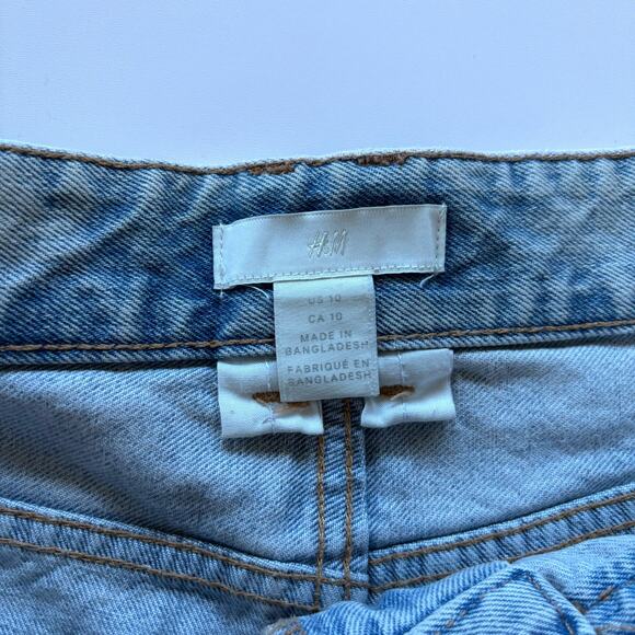 H&M Women's Size 10 Tapered Leg Denim Jeans Light Wash High Rise - Picture 2 of 12